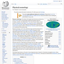 Physical cosmology