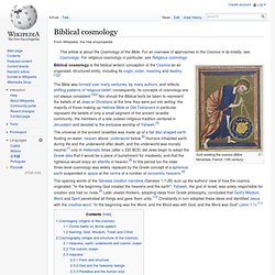 Biblical cosmology