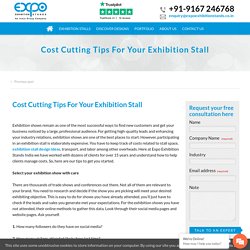 Cost Cutting Tips For Your Exhibition Stall