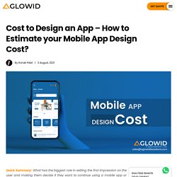 Cost to Design an App - How to Estimate your Mobile App Design Cost?