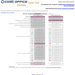 Open Call schedule