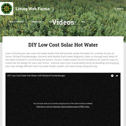 DIY Low Cost Solar Hot Water