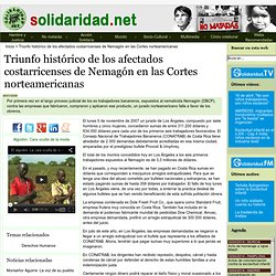 Triunfo histórico de los afectados costarricenses de Nemagón en las Cortes norteamericanas: SOLIDARIDAD