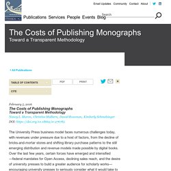 The Costs of Publishing Monographs