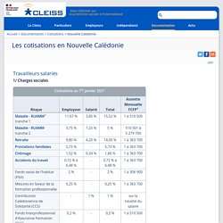 Les cotisations en Nouvelle Calédonie