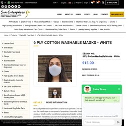 6 ply cotton washable masks - White
