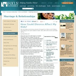 How Could Divorce Affect My Kids?