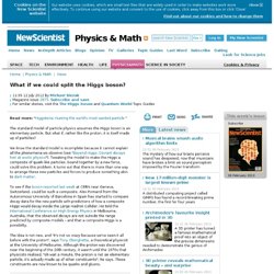What if we could split the Higgs boson? - physics-math - 12 July 2012