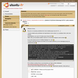 [Ubuntu 9.10] Drivers Samsung CLP310 + prob couleurs - RESOLU (Page 1) / Imprimantes et scanners