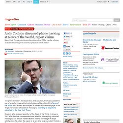 Andy Coulson discussed phone hacking at News of the World, report claims