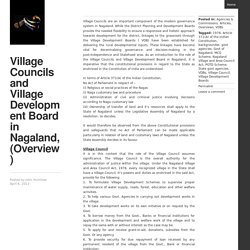 Village Councils and Village Development Board in Nagaland,(Overview)