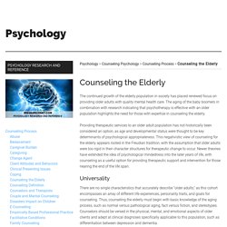 (2) Counseling the Elderly