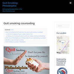 Quit smoking counseling by Alex Zolotov, Ph.D - Quit Smoking Philadelphia