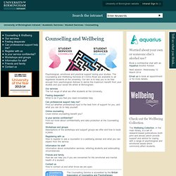 Univ of Birmingham: Counselling and Wellbeing