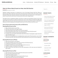 How to Show Word Count on Mac And iOS Device - McAfee.com/Activate