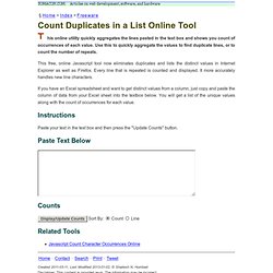 Count Duplicates in a List Online Tool