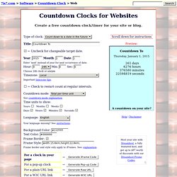 Countdown Clocks for Websites