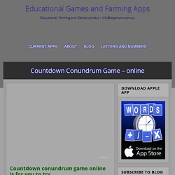 Countdown conundrum game online - an introductory game to enigmas