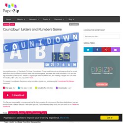 Countdown Letters and Numbers Game