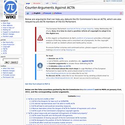Counter-Arguments Against ACTA