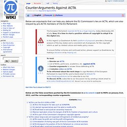 Counter-Arguments Against ACTA