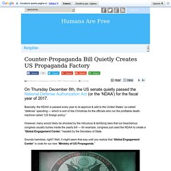 Counter-Propaganda Bill Quietly Creates US Propaganda Factory