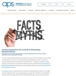 Counterarguments Are Critical to Debunking Misinformation – Association for Psychological Science