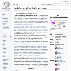 Anti-Counterfeiting Trade Agreement - Wikipedia, the free encycl