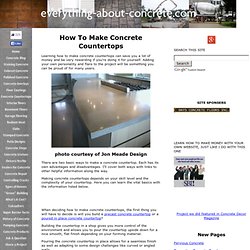 How To Make Concrete Countertops - How To Build Your Own Concrete Countertop