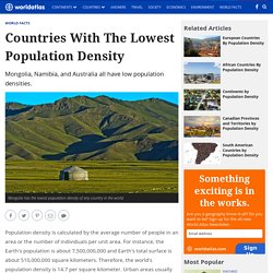 Countries With the Lowest Population Density