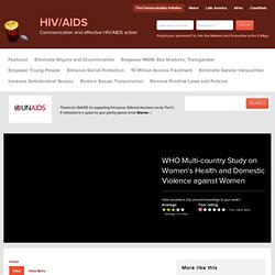 WHO Multi-country Study on Women's Health and Domestic Violence against Women