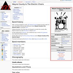 Wayne County & The Electric Chairs