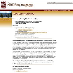 PHC: Lake County Planning and Implementation