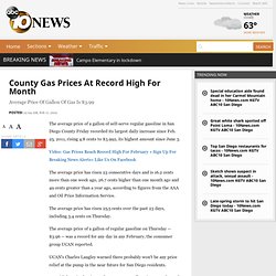County Gas Prices At Record High For Month