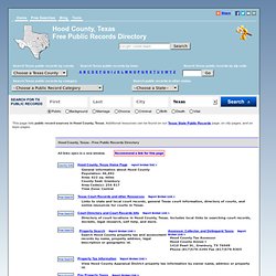 Hood County, Texas Public Records Directory
