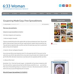 Couponing Made Easy: Free Spreadsheets « 6:33 Woman