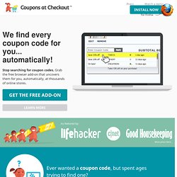 Coupons at Checkout - The Automatic Coupon Savings Tool