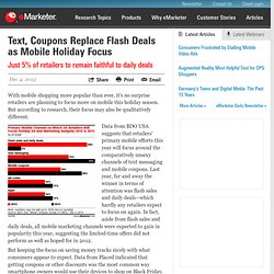 Text, Coupons Replace Flash Deals as Mobile Holiday Focus