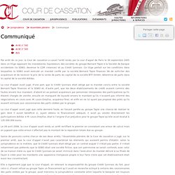 Communiqué C Cass Affaire Tapie