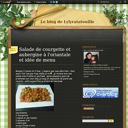 Salade de courgette et aubergine à l'oriantale et idée de menu - Le blog de lylyratatouille