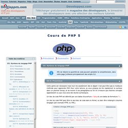 Cours de PHP 5