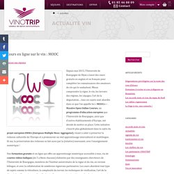 Cours en ligne sur le vin : MOOC