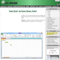 Cours Excel : les bases (bases, texte)
