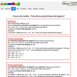 Cours : Fonctions polynômes de degré 2
