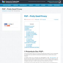 Cours informatique : PGP - Pretty Good Privacy