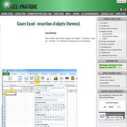 Cours Excel : insertion d'objets (formes)