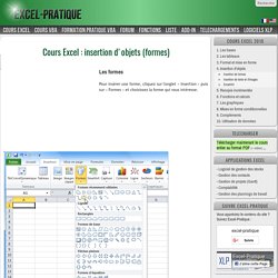 Cours Excel : insertion d'objets (formes)