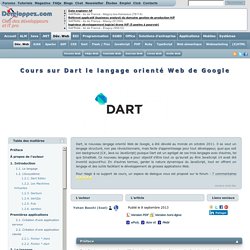 Cours sur Dart le langage orienté Web de Google