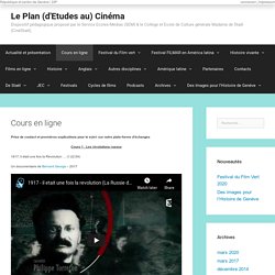 Cours en ligne - Le Plan (d'Etudes au) Cinéma