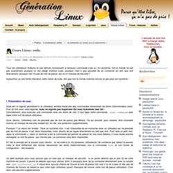 Cours Linux : sudo
